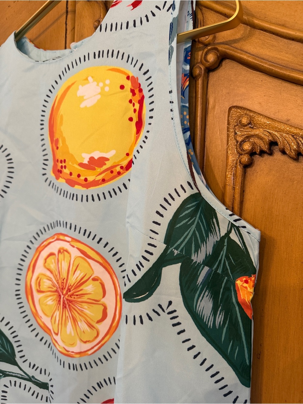 Trending Summer Print Shift Dress in Light Blue - Picture 8 of 10